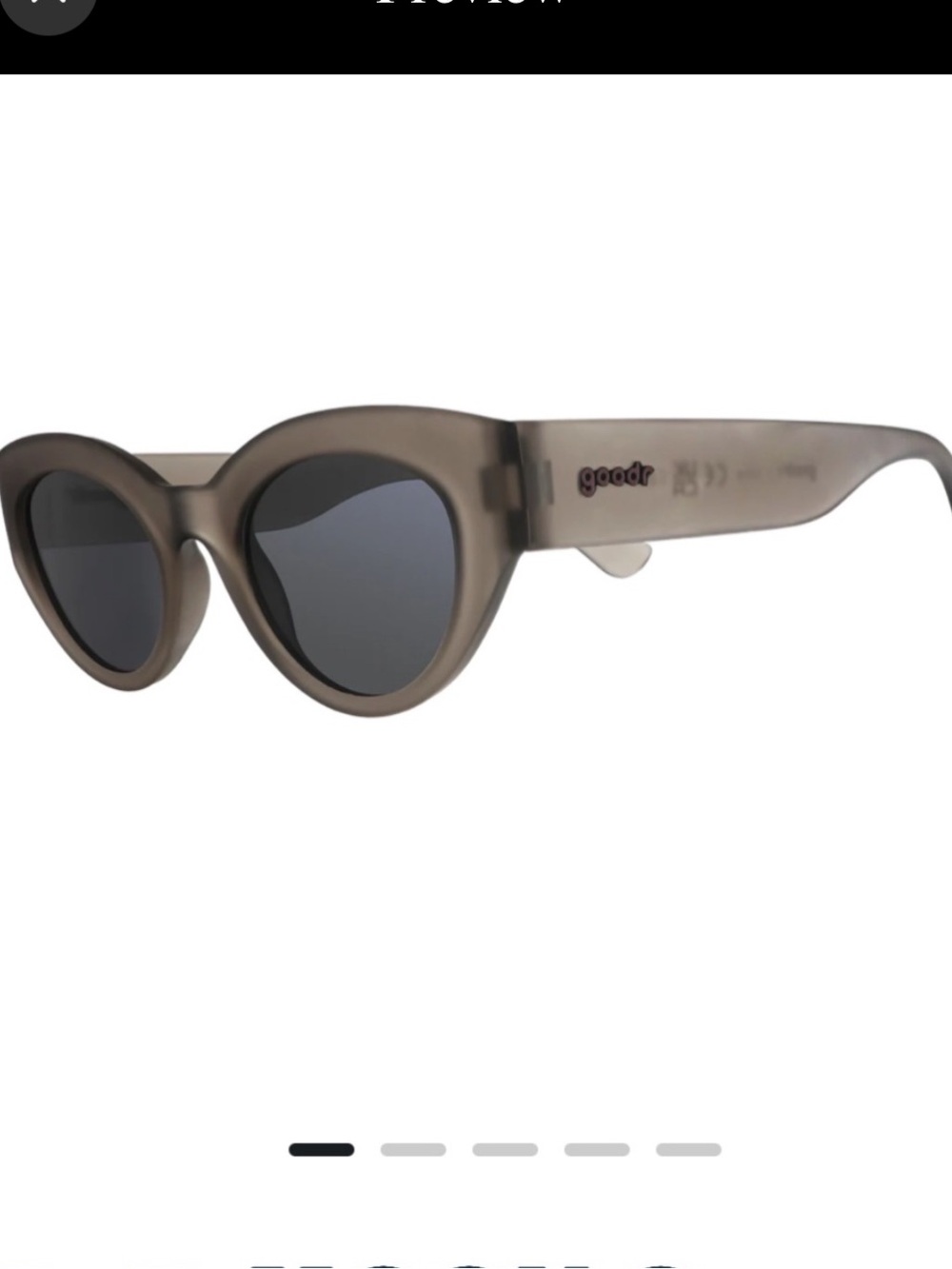 GOODR Moonbeam Daydream Women’s Dark Gray Sunglasses NWB 36MM x 154MM